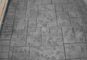 Pattern-imprinted concrete driveway in County Laois