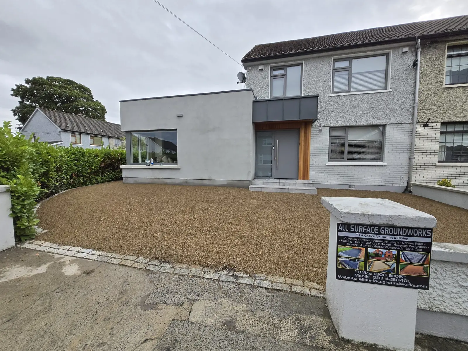 Finished Tar & Chip Drive project by Allsurface Groundworks in County Laois